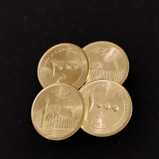 ۴ عدد سکه ۱۰۰۰ ریالی شاه چراغ ۱۳۹۰ سوپربانکی