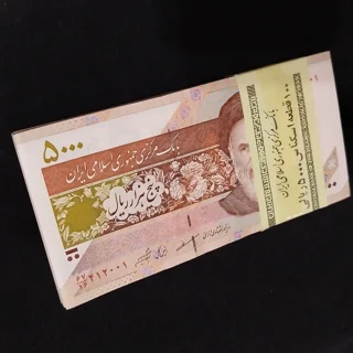 بسته اسکناس ۵۰۰۰ ریالی گل و بلبل مظاهری شیبانی