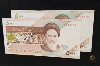 جفت اسکناس 5000 ریالی گل و بلبل نمازی نوربخش فیلگران ۵