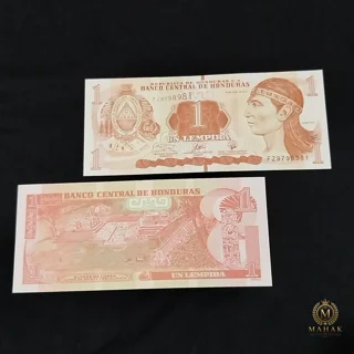 جفت اسکناس ۱ لمپیرا هندوراس ۲۰۱۹ طرح لمپیرا (کیفیت سوپر بانکی - UNC)