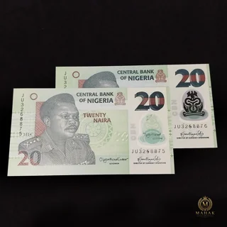 جفت اسکناس ۲۰ نایرا نیجریه طرح مرتضی محمد